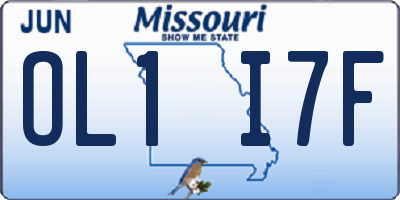 MO license plate OL1I7F