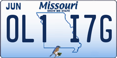 MO license plate OL1I7G