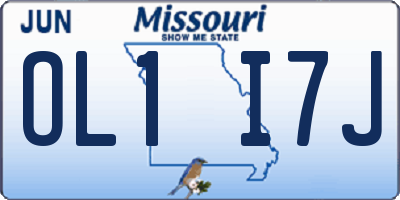 MO license plate OL1I7J