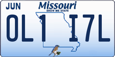 MO license plate OL1I7L