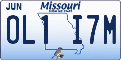 MO license plate OL1I7M