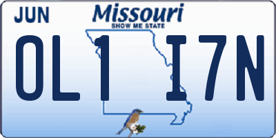 MO license plate OL1I7N