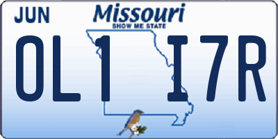 MO license plate OL1I7R