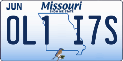MO license plate OL1I7S
