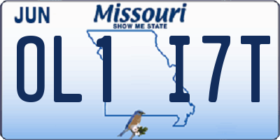 MO license plate OL1I7T