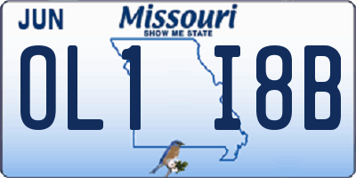 MO license plate OL1I8B