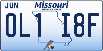 MO license plate OL1I8F
