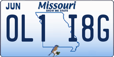 MO license plate OL1I8G