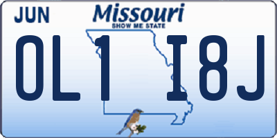 MO license plate OL1I8J