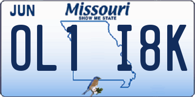 MO license plate OL1I8K