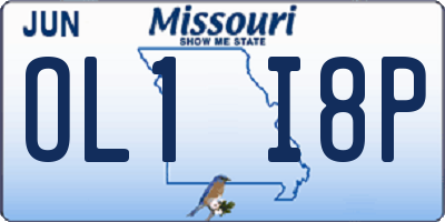 MO license plate OL1I8P