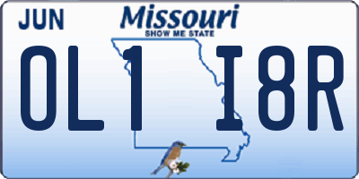 MO license plate OL1I8R