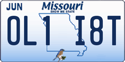 MO license plate OL1I8T