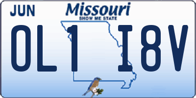 MO license plate OL1I8V