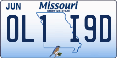 MO license plate OL1I9D