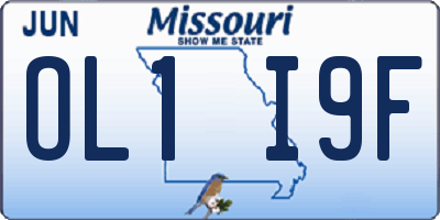 MO license plate OL1I9F