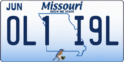 MO license plate OL1I9L