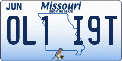 MO license plate OL1I9T