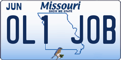 MO license plate OL1J0B