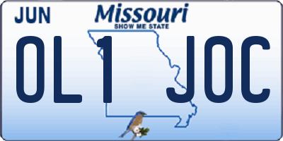MO license plate OL1J0C