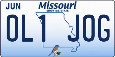 MO license plate OL1J0G