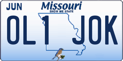 MO license plate OL1J0K