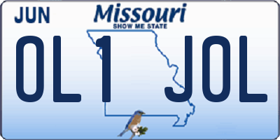 MO license plate OL1J0L
