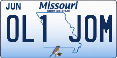 MO license plate OL1J0M