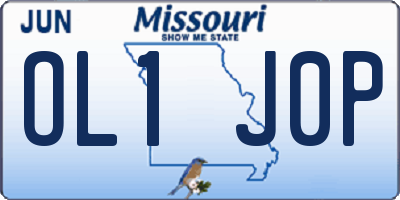 MO license plate OL1J0P