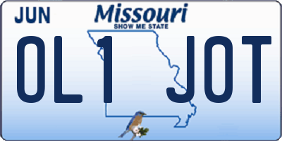 MO license plate OL1J0T