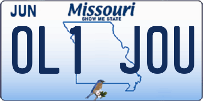 MO license plate OL1J0U