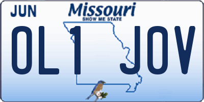 MO license plate OL1J0V