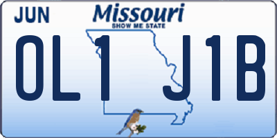 MO license plate OL1J1B