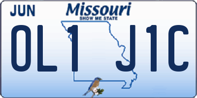 MO license plate OL1J1C