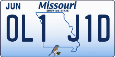 MO license plate OL1J1D