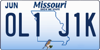 MO license plate OL1J1K