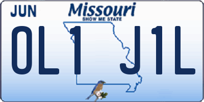 MO license plate OL1J1L
