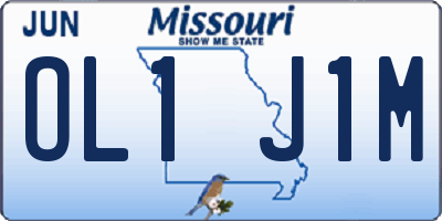 MO license plate OL1J1M