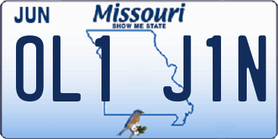 MO license plate OL1J1N