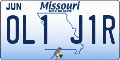 MO license plate OL1J1R