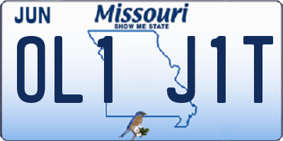 MO license plate OL1J1T