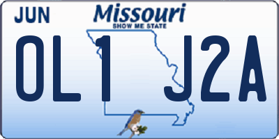 MO license plate OL1J2A