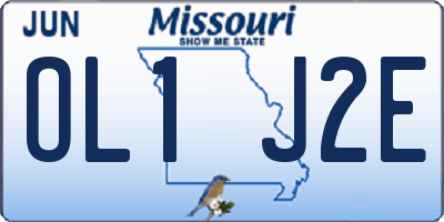 MO license plate OL1J2E
