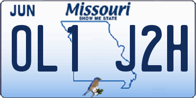 MO license plate OL1J2H