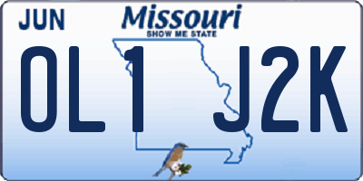 MO license plate OL1J2K