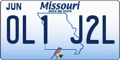 MO license plate OL1J2L