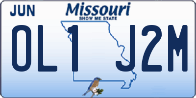 MO license plate OL1J2M