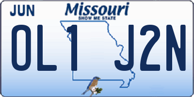 MO license plate OL1J2N