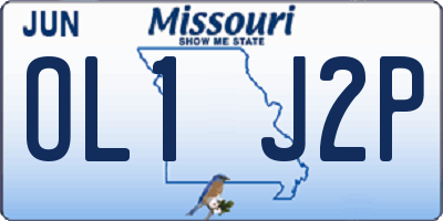 MO license plate OL1J2P
