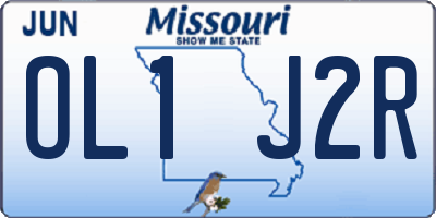 MO license plate OL1J2R